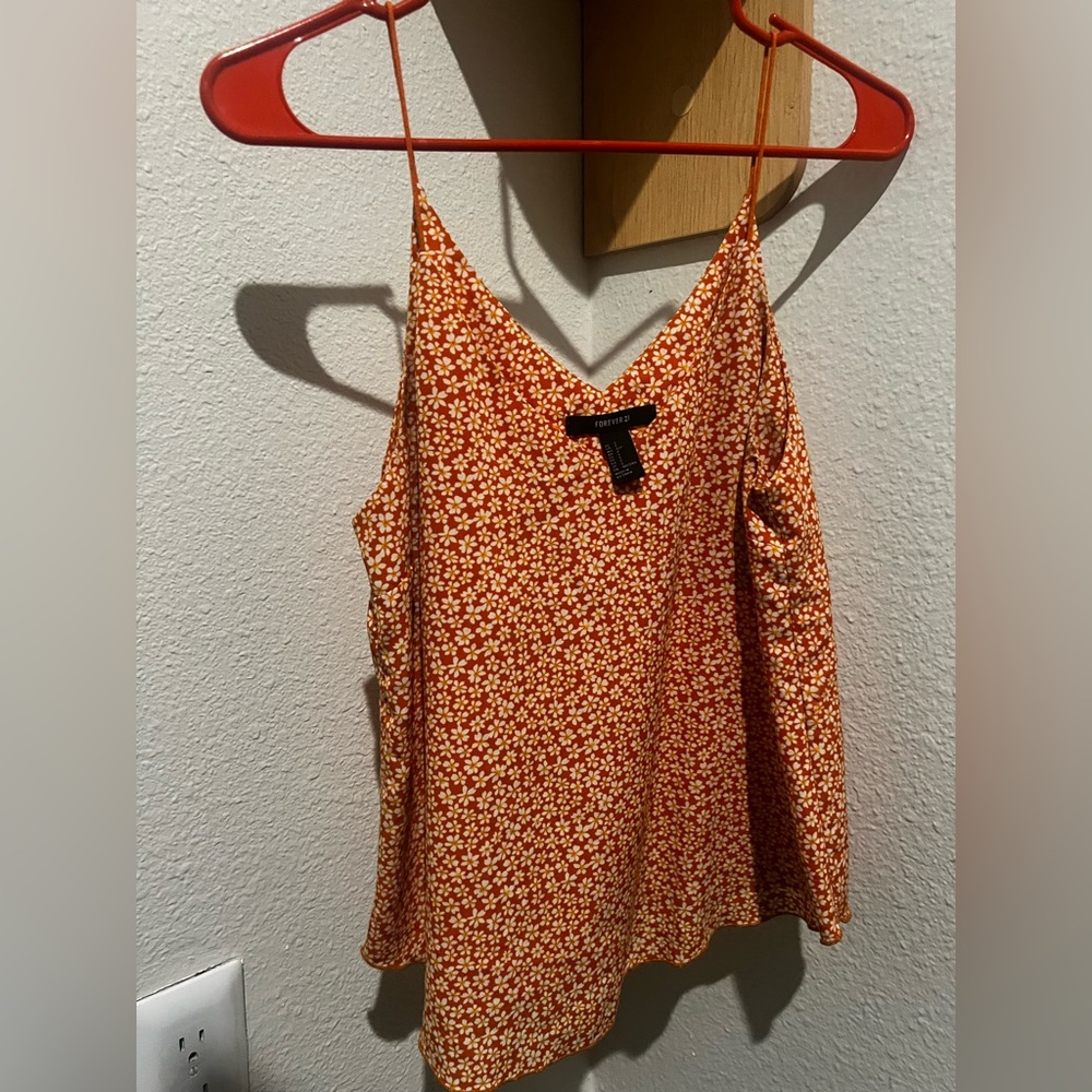Forever 21 Redish Orange Floral Camisole
